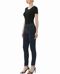 kimi + kai Women's Round Neck Basic Bodysuit Top