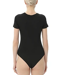 kimi + kai Women's Crew Neck Basic Bodysuit Top