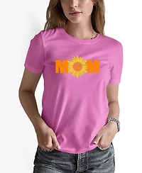 La Pop Art Women's Word Mom Sunflower Short Sleeve T-shirt