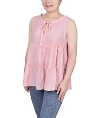 Ny Collection Petite Sleeveless Tiered Blouse