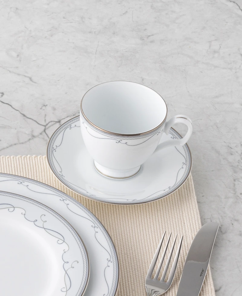 Noritake Satin Flourish 4 Piece Saucer Set, Service for 4