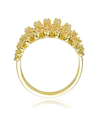Ra 14K Gold Plated Cubic Zirconia Cluster Dome Shape-a like Ring