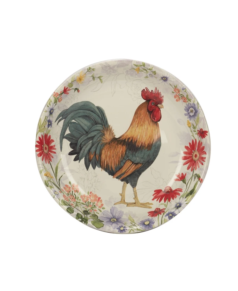 Certified International Floral Rooster Set of 4 Soup/Pasta Bowl 9"