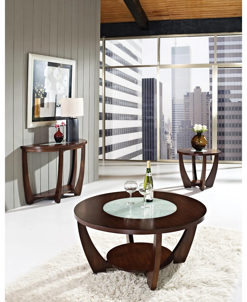 Steve Silver Rafael 39.5" Round Merlot Wood Cocktail Table with Casters
