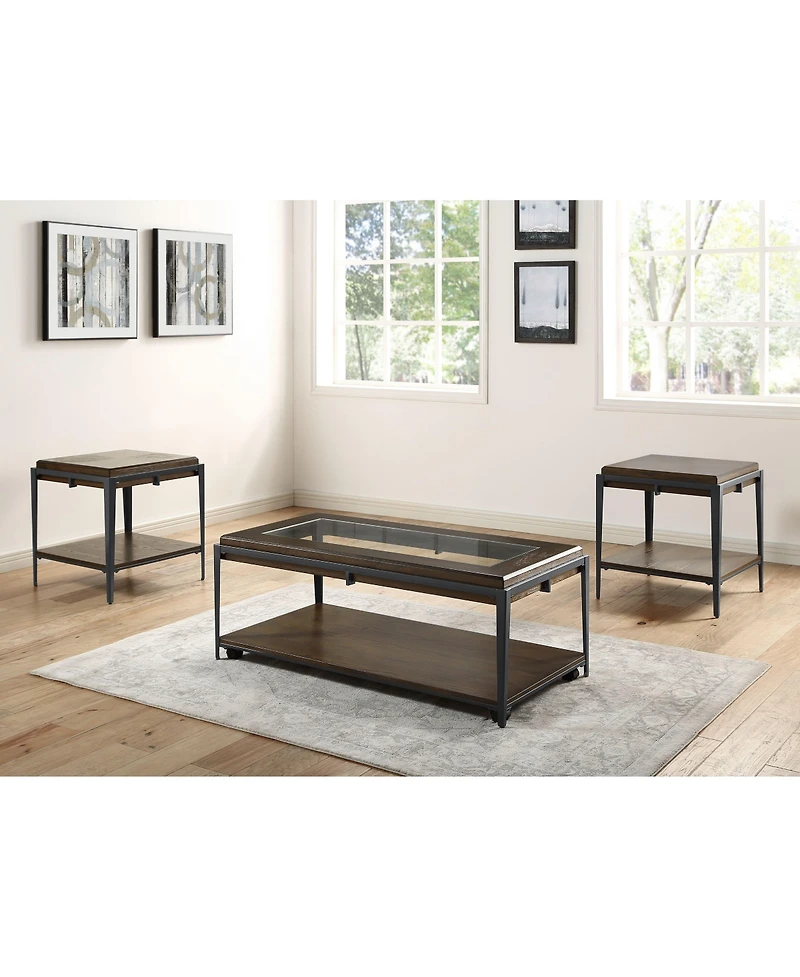 Steve Silver Waco 22" Square Mixed Media End Table