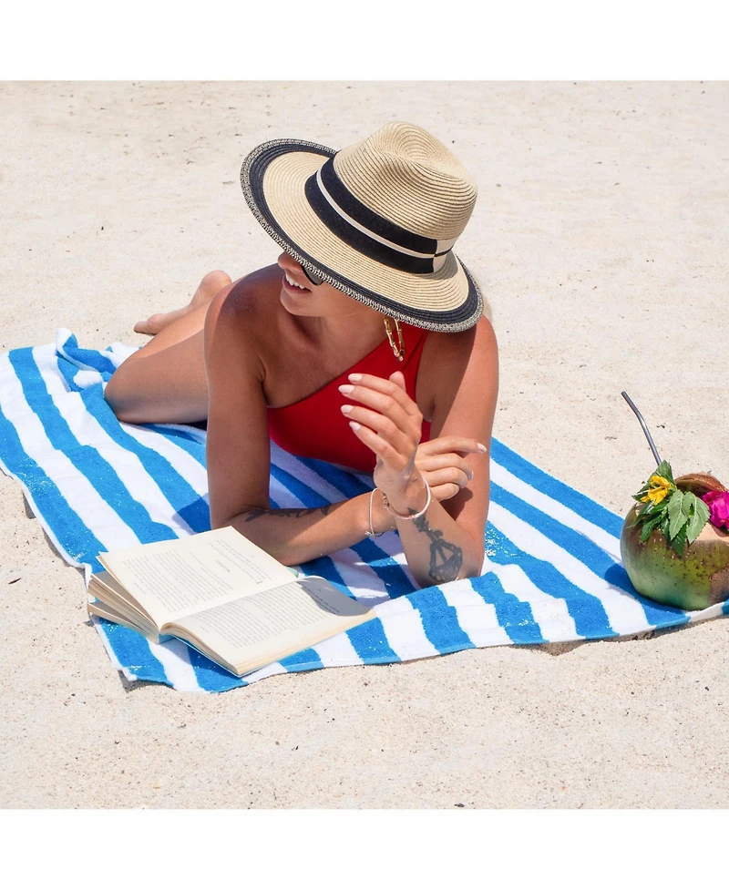 California Cabana Beach Towel (4 Pack, 30x70 in.), Striped, Soft Ringspun Cotton, Oversized Pool