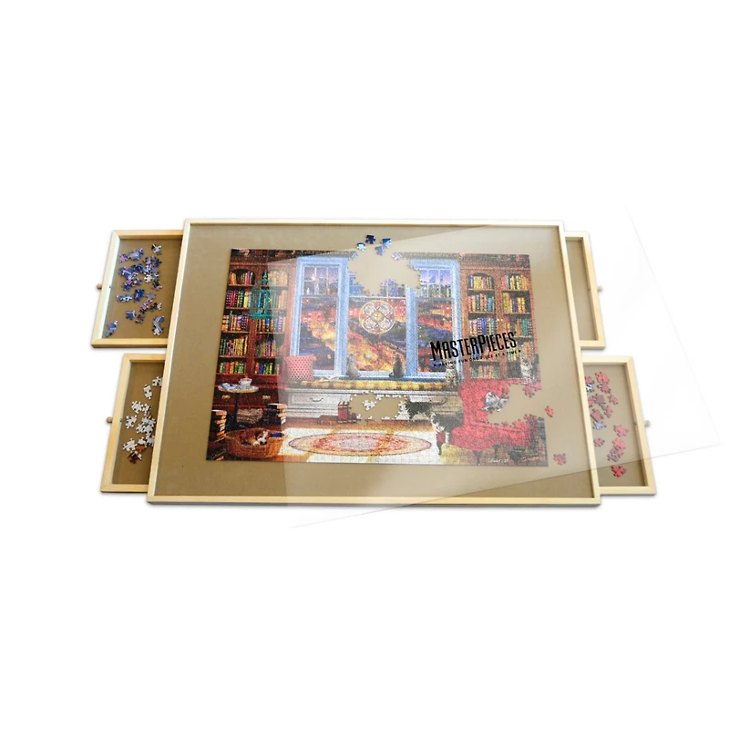 Masterpieces Puzzle Accessories - Wood Jigsaw Puzzle Table - 27"x35"
