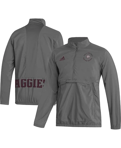 Men's adidas Gray Texas A&M Aggies Aeroready Half-Zip Jacket