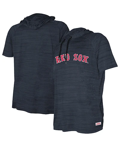 Big Boys and Girls Stitches Heather Navy Boston Red Sox Raglan Short Sleeve Pullover Hoodie