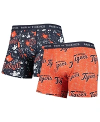 Men's Pair of Thieves Orange, Navy Detroit Tigers Super Fit 2-Pack Boxer Briefs Set