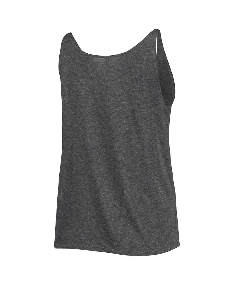 Women's Soft As A Grape Heathered Charcoal Oakland Athletics Slouchy Tank Top