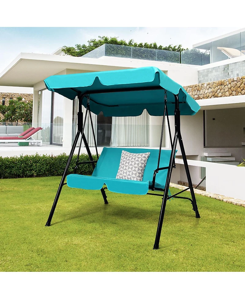 Costway Loveseat Patio Canopy Swing Glider Hammock Cushioned