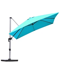 10Ft Square Patio Offset Cantilever Umbrella 360 Degree Tilt Aluminum