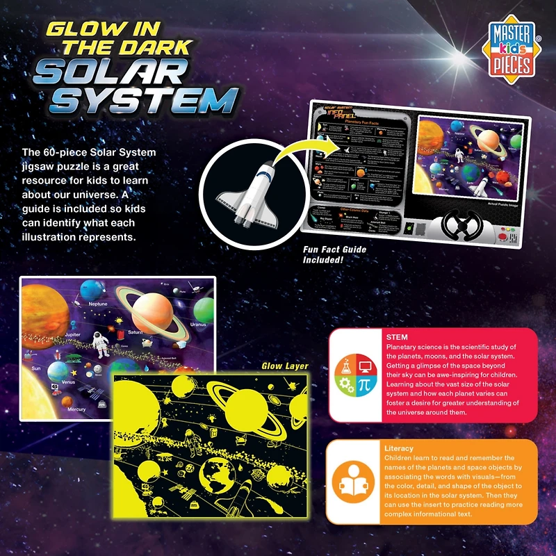 MasterPieces Glow in the Dark - Solar System 60 Piece Jigsaw Puzzle