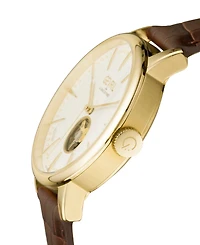 Gevril Men's Mulberry Swiss Automatic Brown Leather Watch 42mm