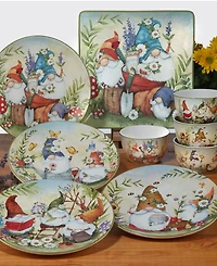 Certified International Garden Gnomes Square Platter 12.5"