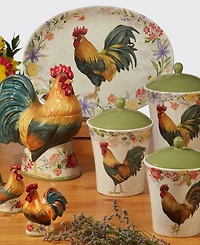 Certified International Floral Rooster 3-d Cookie Jar