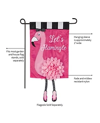 Evergreen Flag Let's Flamingle Garden Applique Flag