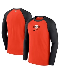 Men's Nike Orange San Francisco Giants Authentic Collection Game Raglan Performance Long Sleeve T-shirt