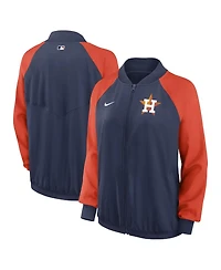 Women's Nike Navy Houston Astros Authentic Collection Team Raglan Performance Full-Zip Jacket