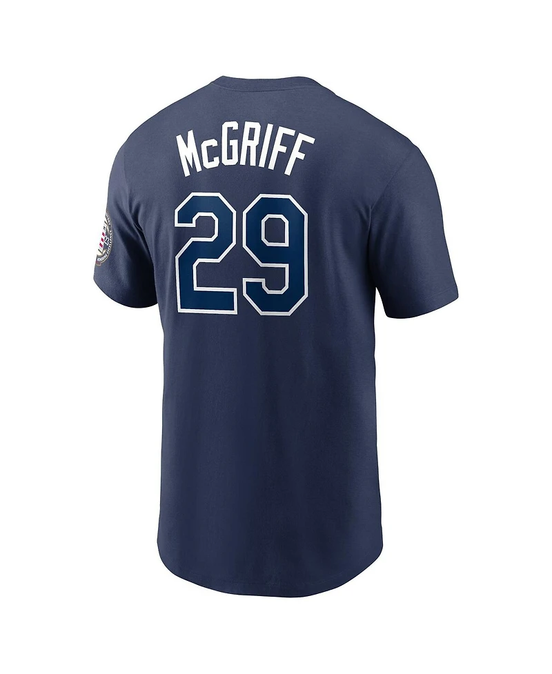 Men's Nike Fred McGriff Navy Tampa Bay Rays Name and Number Hall of Fame T-shirt