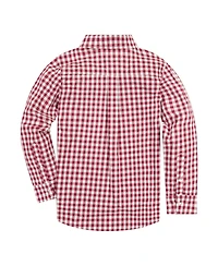 Andy & Evan Big Boys Maroon Gingham Classic Button-down Shirt