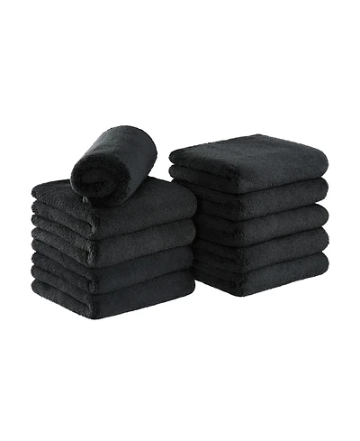 Bleach-Safe Coral Fleece Salon Towels (Pack of 10, 16x27 in.), Soft Microfiber Material, Absorbent Hair Drying Towel Set, Perfect for and Spa
