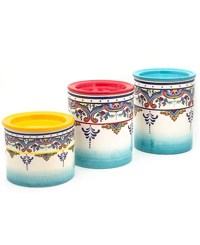 Euro Ceramica Zanzibar Kitchen Storage Jars, Set of 3