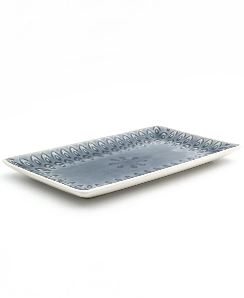 Euro Ceramica Peacock Rectangular Platter