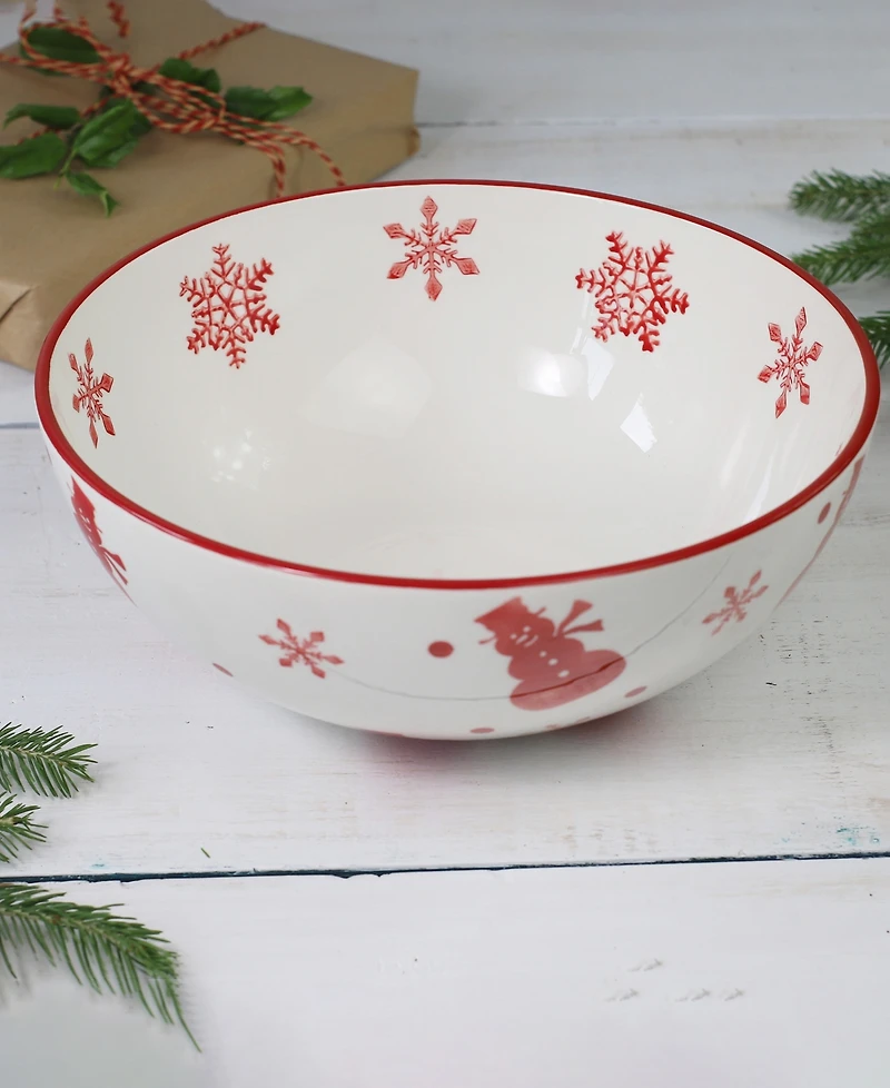 Euro Ceramica Winterfest Round Serving Bowl