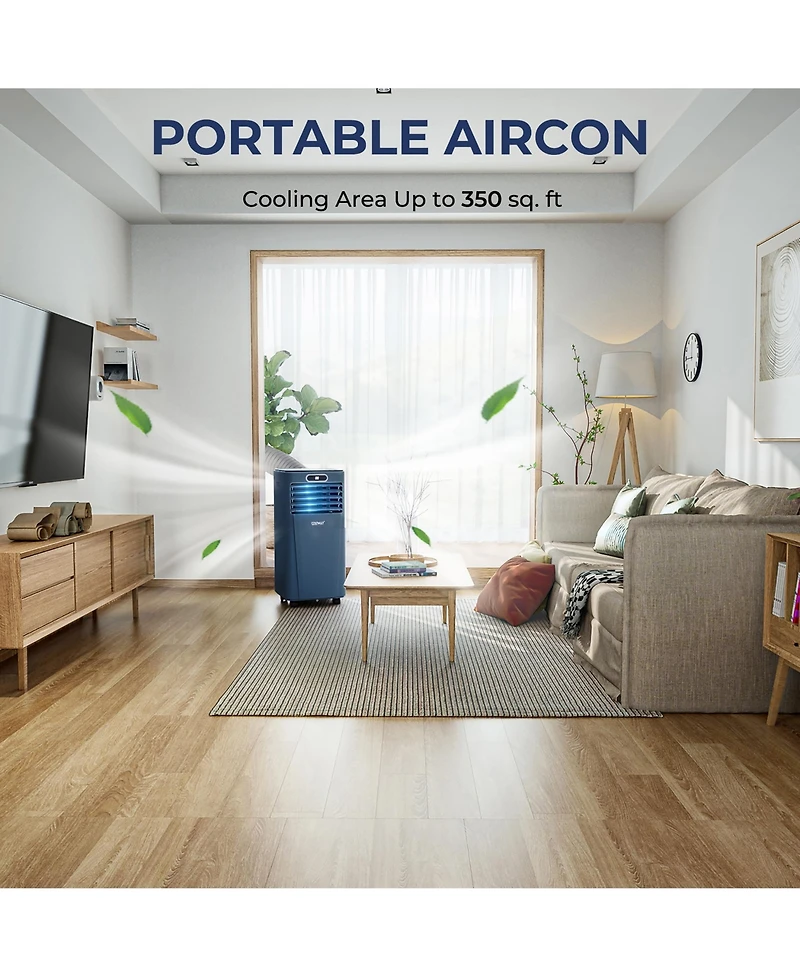 8000 Btu Portable Air Conditioner w/ Remote Control 3-in-1 Cooler Drying