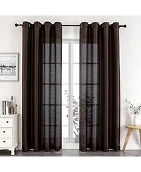 Kate Aurora Home Living 2 Piece Lightweight Basic Sheer Grommet Top Curtain Panels
