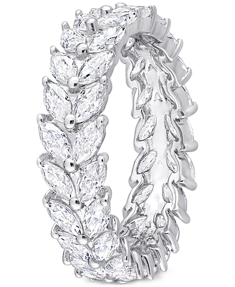 Moissanite Marquise Eternity Band (4-1/5 ct. t.w.) Sterling Silver