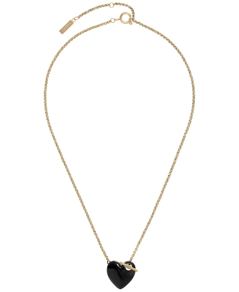 Olivia Burton 18K Gold-Plated Black Knot Heart Necklace