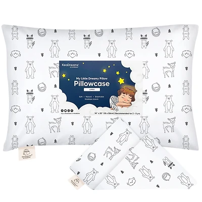 KeaBabies Toddler Pillowcase for 14X20 Pillow, Organic Pillow Case, Travel Case Cover