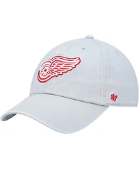 Men's '47 Brand Gray Detroit Red Wings Team Clean Up Adjustable Hat