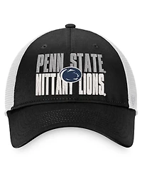 Men's Top of the World Black, White Penn State Nittany Lions Stockpile Trucker Snapback Hat