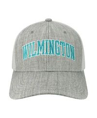 Men's Heather Gray, White Unc Wilmington Seahawks Arch Trucker Snapback Hat