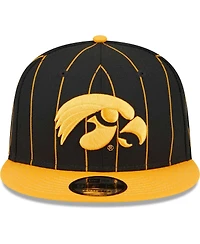 Men's New Era Black, Gold Iowa Hawkeyes Vintage-Like 9FIFTY Snapback Hat