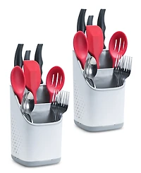 Cheer Collection 2 Pack Utensil Organizer and Drying Rack with Drip Tray