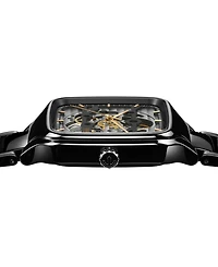 Rado Unisex Swiss Automatic True Square Skeleton Black High-Tech Ceramic Bracelet Watch 38mm