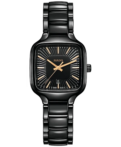 Rado Women's Swiss True Square High-Tech Ceramic Bracelet Watch 29mm