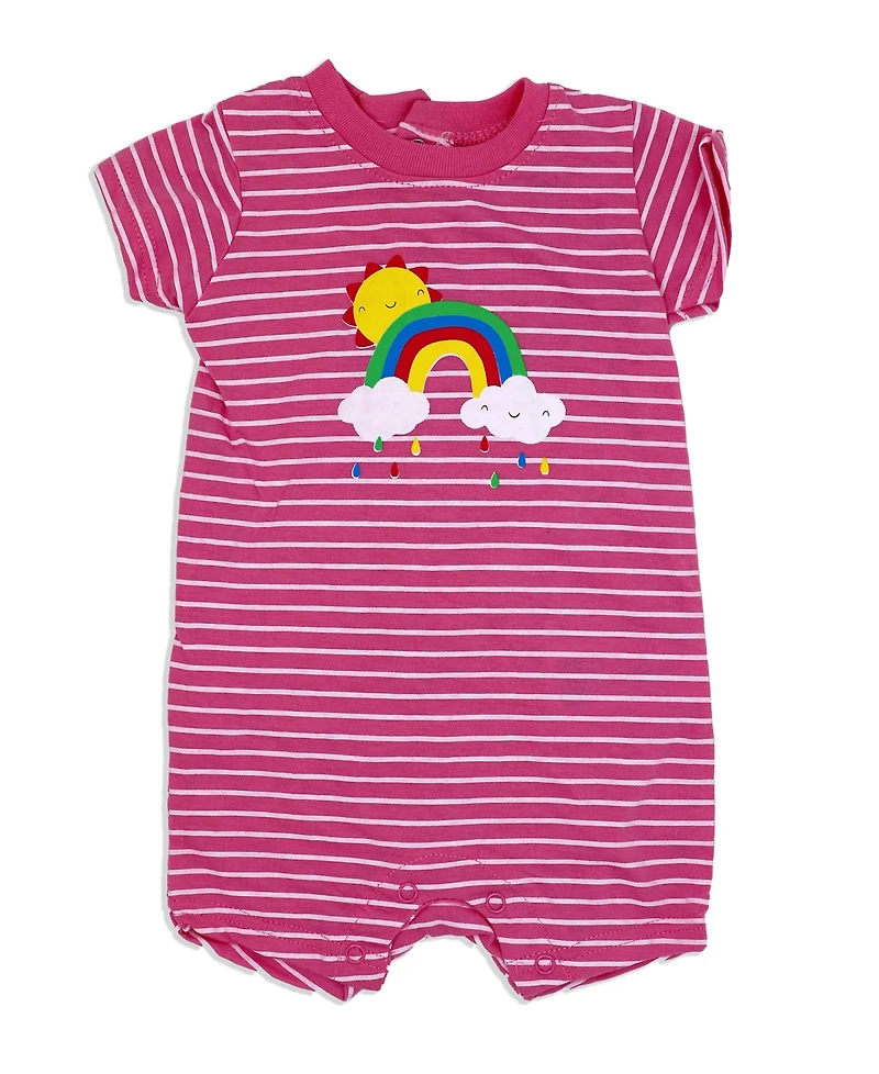 Lily & Jack Baby Girls Short Sleeved Rainbow Romper and Shoes, 2 Piece Set