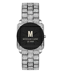 Jbw Women's Cristal Silver-Tone Stainless Steel Watch, 28mm