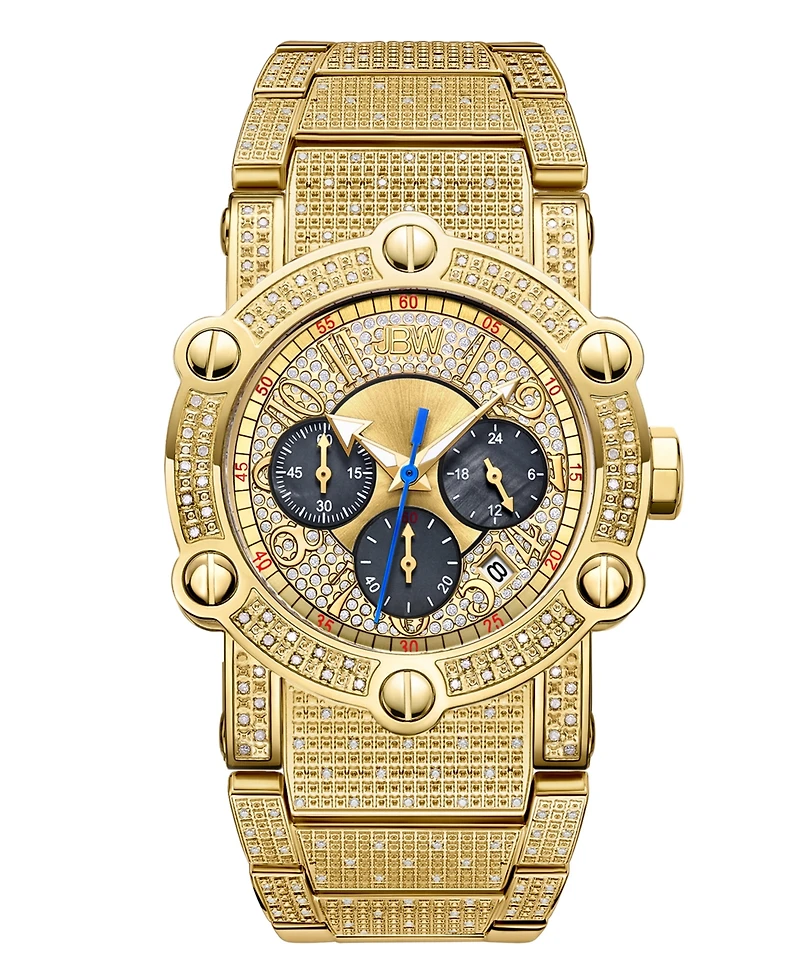 Jbw Men's Luxury Phantom 18k Gold-plated Stainless Steel Bracelet Watch, 42mm
