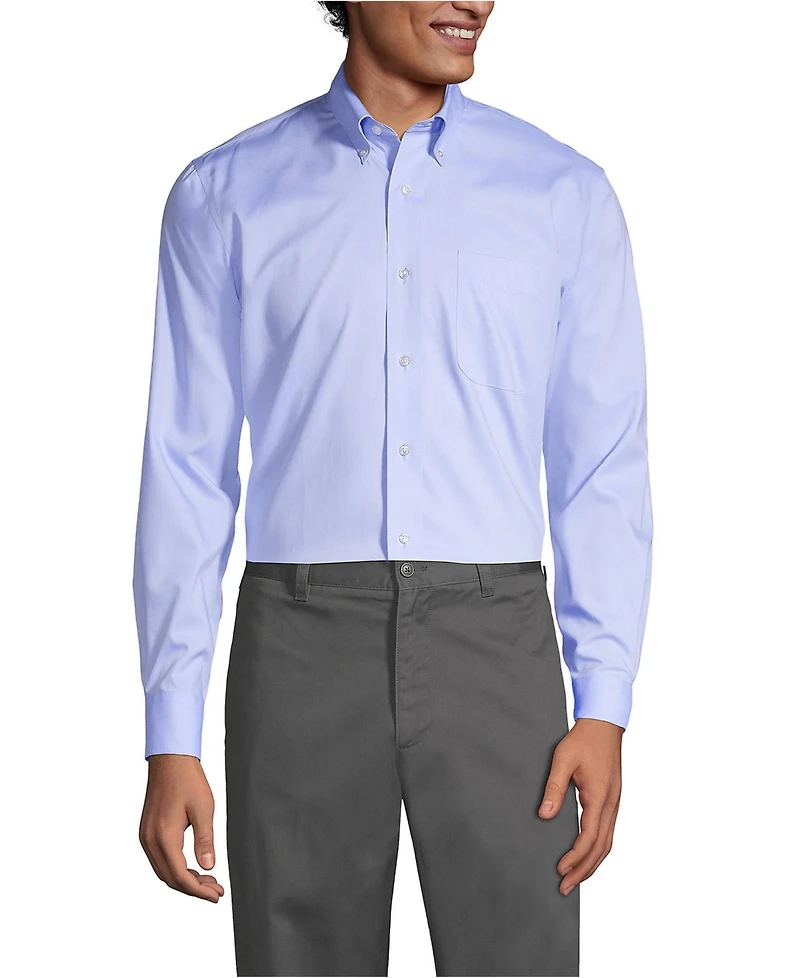 Lands' End Men's Long Sleeve No Iron Pinpoint Dress Shirt