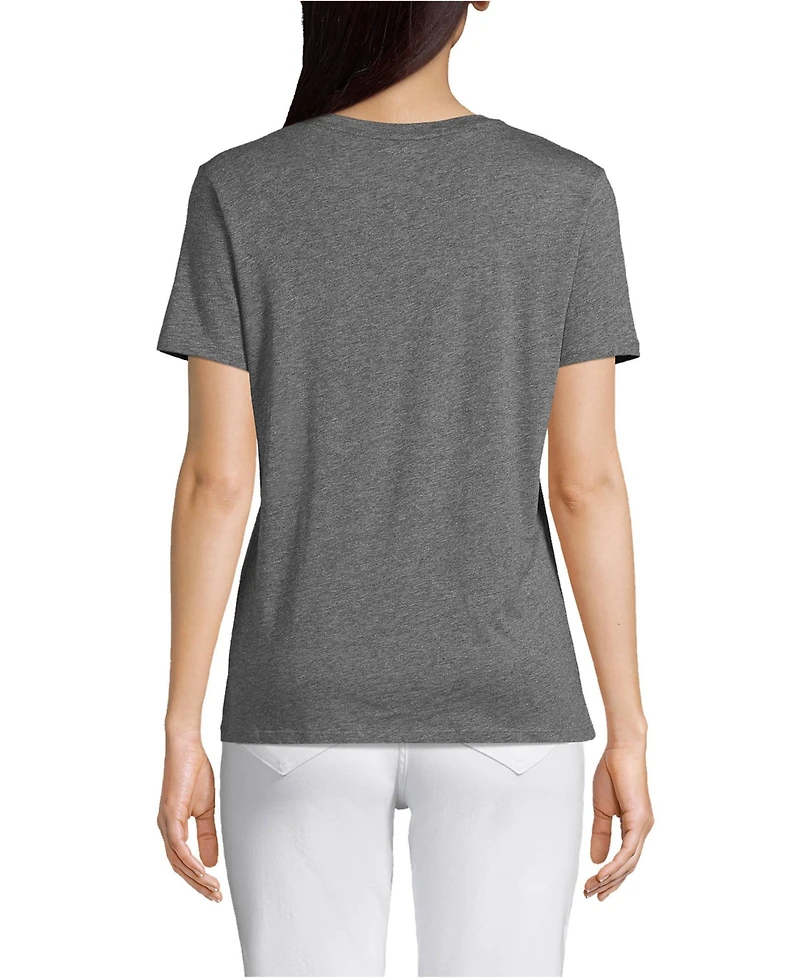 Lands' End Women's Relaxed Supima Cotton Crew Neck T-Shirt