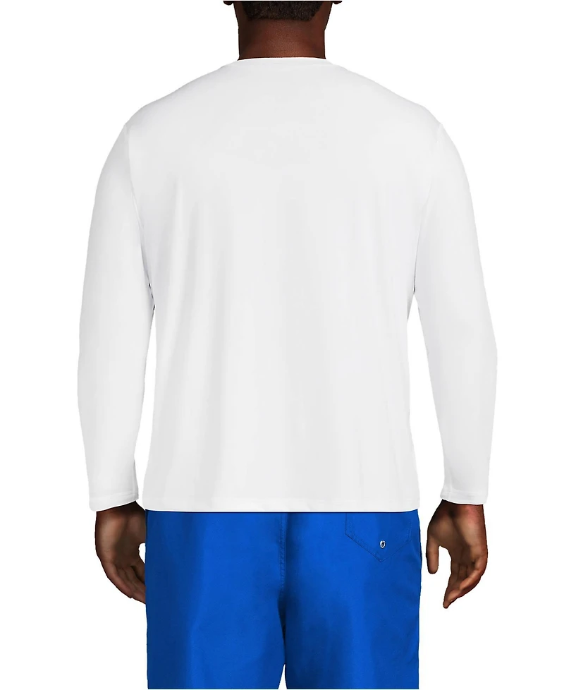Lands' End Big & Tall Long Sleeve Upf 50 Swim Tee Rash Guard