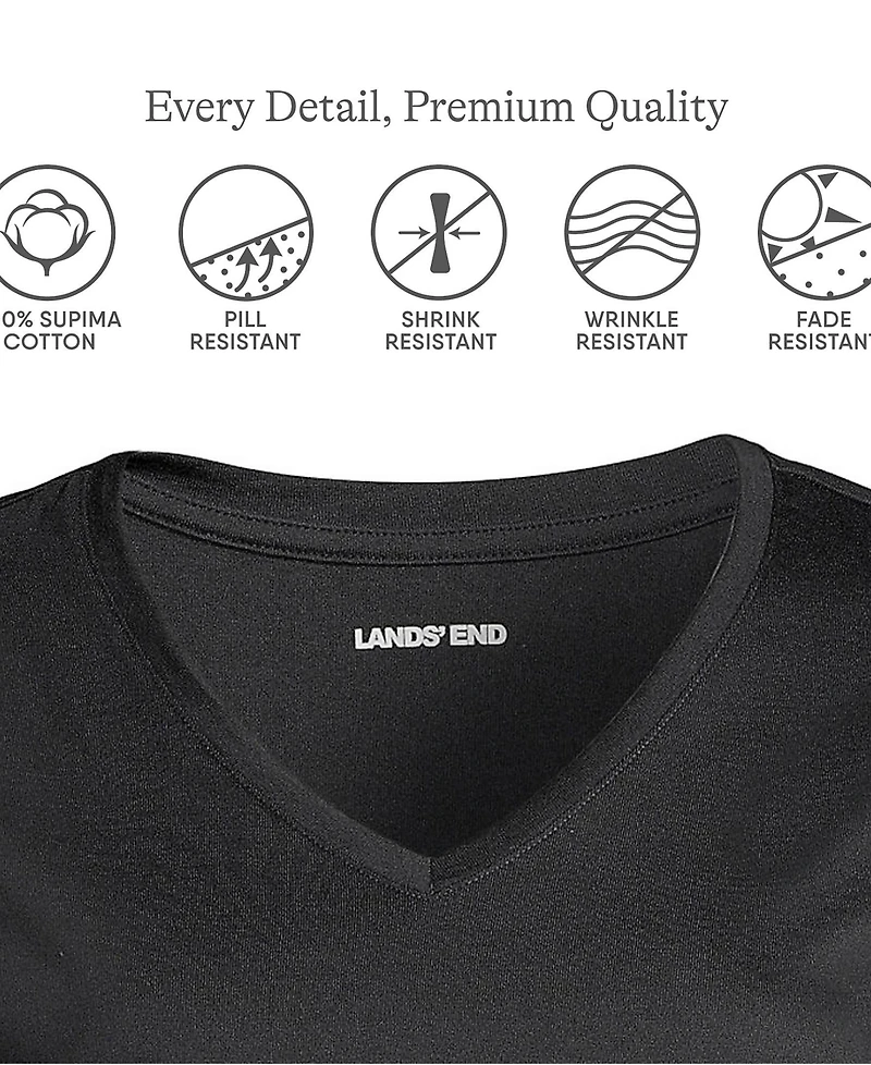 Lands' End Women's Relaxed Supima Cotton V-Neck T-Shirt