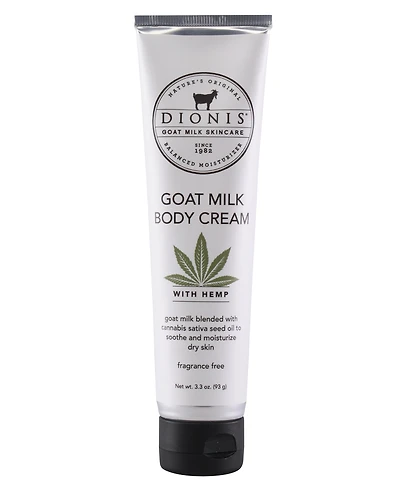 Dionis Goat Milk Body Cream with Hemp, 3.3 oz.